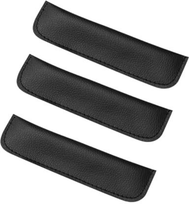 3 Stück Pu Stimmgabelgehäuse Rund Schwarz Leicht Tragbar | Dekoratives Zubehör, Kompakte Hüllen im Kreativen Design, Praktische Lösung für Unterwegs und Lagerung