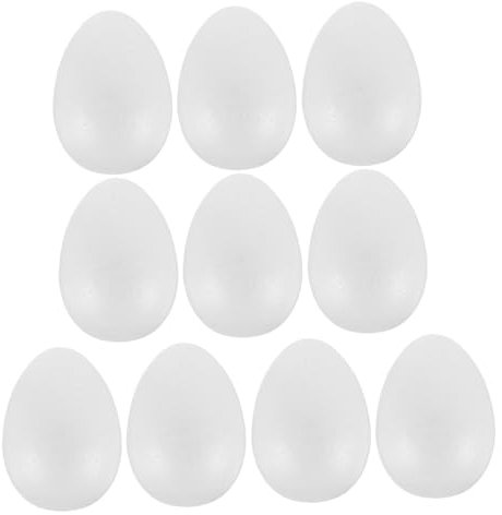 GALPADA 10stücke Osterdeko Schaum Eier DIY Eier Befestigung Dekoration Party Bastelarbeiten Weiße Schaumstoff-eiermodelle Für Tischdeko Und Kunstprojekte