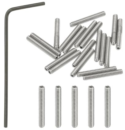 PATIKIL 20 Stück 304 Edelstahl Madenschrauben #4-40x3/4 UNC Grobgewinde | Innensechskant Gewindestifte Set mit Schraubendreher für Türklinken Halterung Möbel Lampen Wasserhahn Reparatur