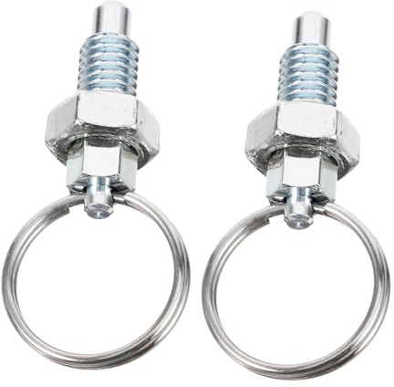 KONTONTY 2pcs Spring Loaded Pin Pull Ring Latch Stainless Steel Mechanical Accessories for Hand Retractable Spring Plunger