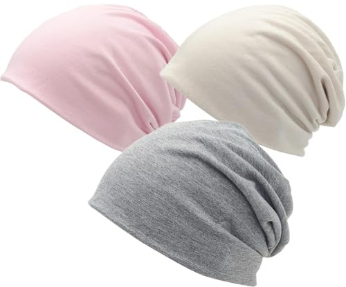 BDBFPAN 3 Stück Chemo Kopfbedeckung Damen, Kopfbedeckung Chemo, Mütze Damen, Beanie Damens, Atmungsaktiver Hüt Chemo Mütze Damen Für Den Täglichen Gebrauch