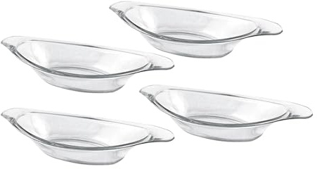 perfk 4 Tazones de Tipo Banana Split, Cuencos Acrílicos para Helados, Recipientes Acrílicos para Almacenar Alimentos, Platos para Servir, Tazón de Postre para Yogur de Frutas