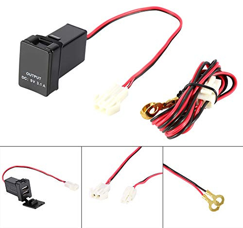 Yctze Adattatore per Auto Doppio USB - 12 V-24 V A 5 V 3,1 A con Copertura Impermeabile - per Auto, Camion, Motori e Barche 2 Porte di Ricarica per Ricarica Simultanea del Dispositivo
