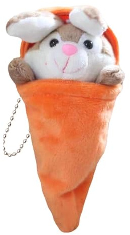 pziutdema Hase Karotte Kuscheltier, Ostern hase Plüschtier, Plüsch Schlüsselanhänger, Weicher Niedlicher Anhängerfigur Karotten Anhänger Geschenk, Geschenkidee Fürs Osternest (B,S)