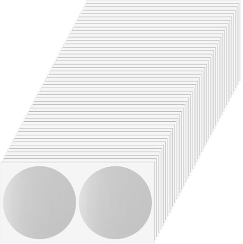 100 adesivi rotondi da grattare da 5 cm, in argento, per biglietti da grattare fai da te, sorprese di compleanno, calendario dell'Avvento, cartoline regalo