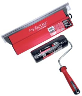 L'OUTIL PARFAIT Kit Plaquiste ParfaitLiss®, Lame à Lisser 45 cm et Rouleau à Enduire Roll'Enduit 220 mm