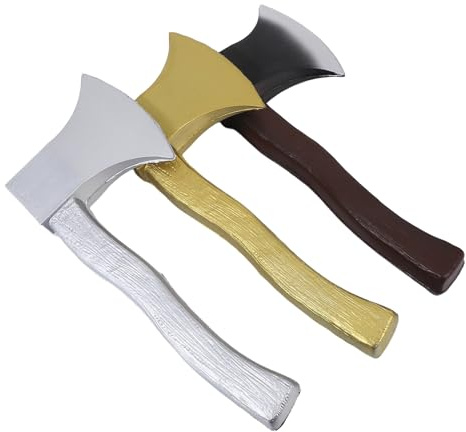 AMUSLESUR Set 3 Pezzi Asce Finte per Halloween in Pu Leggere e Facili da Trasportare, Accessori Costume Vichingo per Attività All'aperto e Feste a Tema Pirata