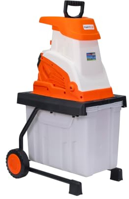 RURIS Expert 150 Broyeur Vegetaux Électrique 2600W Branches 45 mm Bac 45L | Bac de 45 L et 2 roues robustes pour broyer sans interruption dans tout le jardin