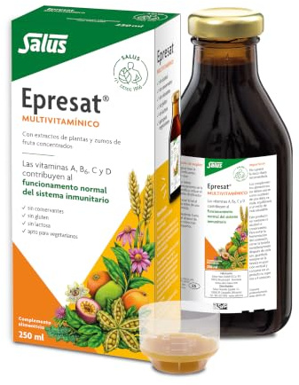 Salus - Epresat Multivitamin - Complemento Alimenticio - 250 ml - Contribuye a Disminuir la Fatiga y Ayuda a Fortalecer el Sistema Inmune - Contiene Extractos Herbales, 8 Vitaminas y Zumos de Frutas