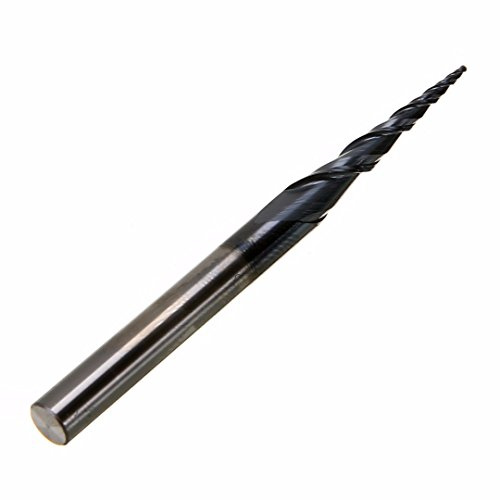 1 x 2 Nuten, konisch, Schaftfräser aus Wolframstahl, Kugelfräser, R0,5 x D6 x 30,5 x 75 l HRC55 für CNC-Schneidwerkzeuge