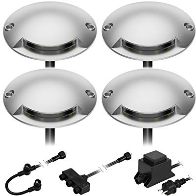 ledscom.de LED Boden-Aufbau-Leuchte Bunda, 1-flammig, für außen, befahrbar, warm-weiß, 4er Set