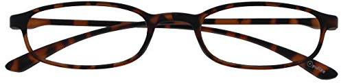OPULIZE Fly Gafas de Lectura Montura Estrecha Ultra Pequeña Ligera Flexible Plegable Marrón Mate Lentes Resistentes a Arañazos Unisex Hombre Mujer R67-2 +1.00