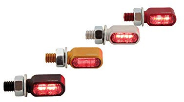 HIGHSIDER Motorrad 3in1 LED Brems-, Rücklicht Blinker Little Bronx, E-geprüft (2er-Pack) (Gold)