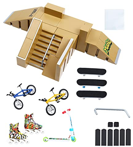 Skate Park Kit Rampenteile für Tech Deck Fingerboard 3 Mini Finger Skateboard 2 Fingerbike Griffbretter Ultimative Parks Roller Schlittschuhe