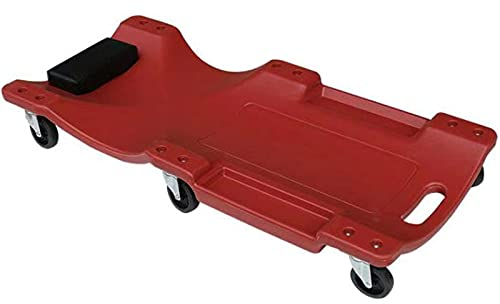 ARCH Werkstatthocker Aus Kunststoff, Rollbrett Werkstatt Mit Gepolsterter Kopfstütze, Dual-Werkzeugschalen Und 6 Rollen, Verstärkungsbolzen, Mechanikerwagen, Auto-Chassis-Reparaturwerkzeuge