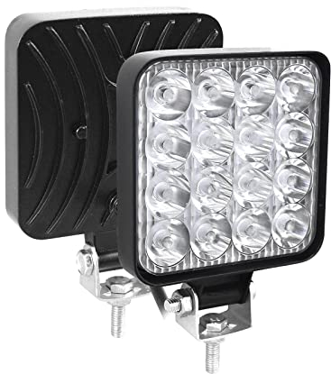 SKYWORLD 2 Pcs Mini Faro da Lavoro Led, 3.3 pollici 48W Spot Luci di Lavoro a Led barra led fuoristrada Fari di Profondità per Auto Trattore Escavatore Camion SUV ATV 4x4, 6000K Faretti Fendinebbia