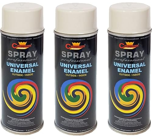 VE-INDUSTRIES Lackspray nach RAL 3er Sparpack Spraydose 400ml Buntlack für Holz, Metall (9010 Reinweiß Glänzend)