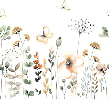 Rasch Tapete 253283 - Fototapete auf Vlies mit Blumenwiese, Blumentapete, Bunte Blumen