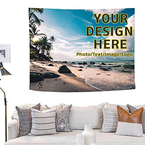 UOKIIYUA Personalisierter Fototeppich, individuelles Hintergrundbanner mit Ihrem Bild und Text, Hochzeitsfeier, Familiengedenkgeschenk 130x150cm