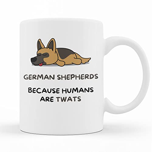Divertida taza de café de pastor alemán – Taza de perro mamá – Taza de perro papá – Regalos para los amantes de los perros – Taza de pastor alemán broma grosera – Taza de té alsaciano – Taza de café