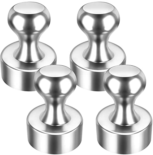 Magnete Stark, 4 Stück 12 x 16 mm Silber Neodym Magnet Push Pins, Magnete für Magnettafel, Kühlschrankmagnete, Whiteboard Magnete, Magneten, Starke Magnete für Kühlschrank, Foto, Karte, Büro, DIY