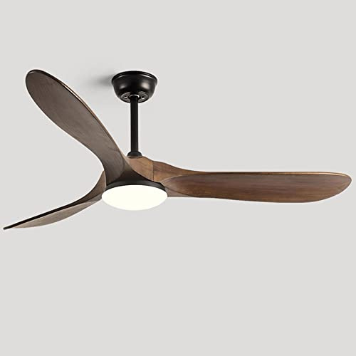 IBalody 3 Vitesses Ventilateur muet lumières Chambre télécommande Ventilateur de Plafond lumière Salon Salle à Manger Ventilateur de Plafond avec lumière LED en Bois Grandes pales de Ventilateur