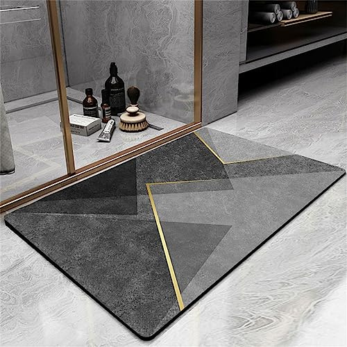 Heeboode Badematte Rutschfester Badezimmerteppich Groß, Super Absorbierende Bodenmatte, Schnell Trocknend Badematten, Badteppich rutschfest Badematte Badvorleger Badezimmermatte Dunkelgrau, 120x180cm