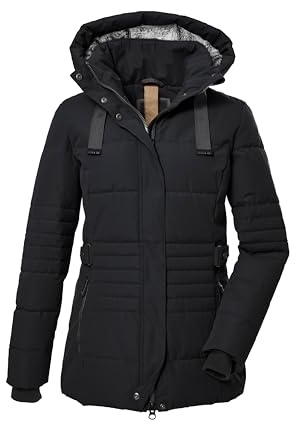 G.I.G.A. DX Damen Steppjacke mit abzippbarer Kapuze/Funktionsjacke in Daunenoptik GW 25 WMN QLTD JCKT, schwarz, 44, 39930-000