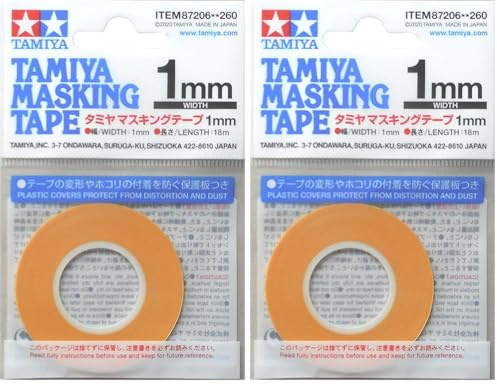 TAMIYA TAM87206 87206 Masking Tape 1 mm/18m, Modellbau, Zubehör (Packung mit 2)