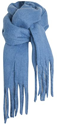 Stafeny Dicker Winter Schal Damen - Klassischer Gestrickter Deckenschal aus Hochwertigem Kaschmirimitat, Extralanger Kuscheliger Winterschal als für Frauen (Blau)