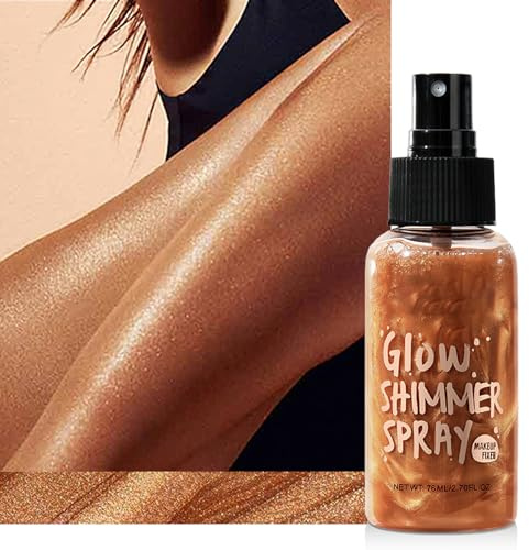 Maquillaje Iluminador Body Shimmer, Body Luminizer, Aceite para el Cuerpo Brillante, Liquid Body Highlighter Loción iluminadora para la Cara y el Cuerpo, Brillo de Alta Intensidad y Duración-04