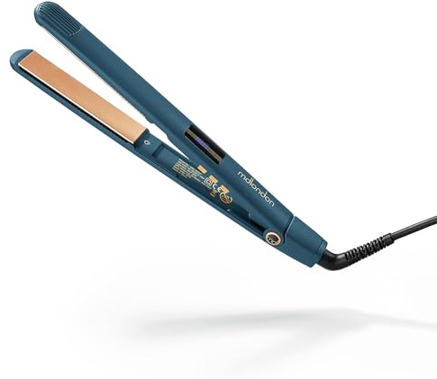 mdlondon Strait Ceramic Hair Straighteners, Casal Blue | Professional Hair Straighteners with 11 Heat Settings, Long Ceramic Plates & Heat Mat Wrap