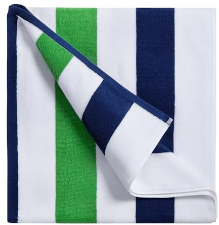 Bornbay Large Beach Towel Oversized - 40X70 Big Cute Pool Towel, Extra Large Thick Grassgreen Beach Towels, XL Wide Fluffy Beach Towel Oversize, Giant Stripe Cotton Pool Towel for Adults