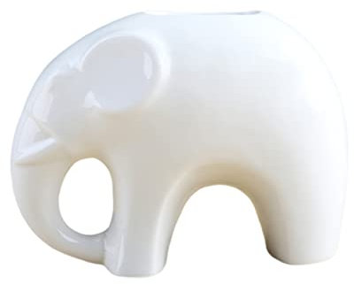 BESPORTBLE Ceramic Elephant Shape Planter Großer Weißer Elefantentopf Für Sukkulenten Stilvolle Desktop-Dekoration Für Zuhause Und Büro Für Pflanzenliebhaber