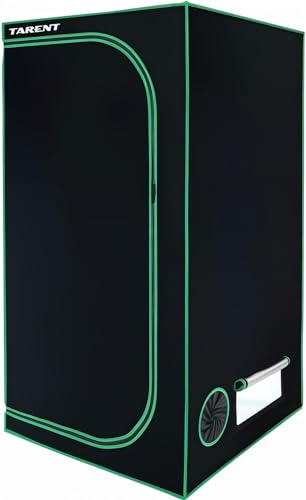 Growzelt mit Sichtfenster, Werkzeugtasche und Herausnehmbarer Wasserdichter Bodenwanne, Ideale Größe Zuchtzelte für Hydrokulturen, Von TARENT (60x60x160cm)