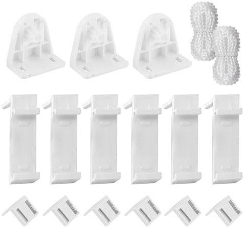 15 Pezzi Di Telaio Di Supporto Per Tende Plissettate, 2 Rotoli Di Catenelle, Staffa Di Fissaggio Per Tende, Telaio Di Supporto Senza Perforazione, Tende A Rullo E Tende Plissettate