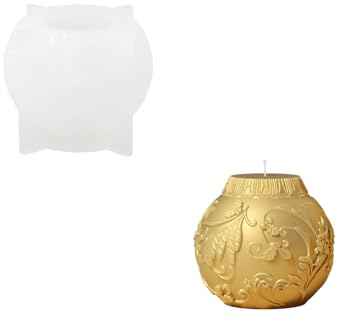 BOOWAN NICOLE Weihnachten Kugel Licht Kerze Silikon Form,Spherical Round Kerzenformen zum Gießen Set für Kerzenherstellung Handwerk Ornamente