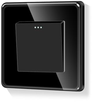 LIAONFOY Runde 1 Fach 1 Weg Lichtschalter Glas panel Taste Schalter Ein Aus Schalter Wandschalter Unterputz Schwarz 110-250V 86mm
