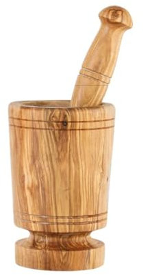 Mortier et pilon en bois d'olivier, outil de cuisine pour épices et herbes