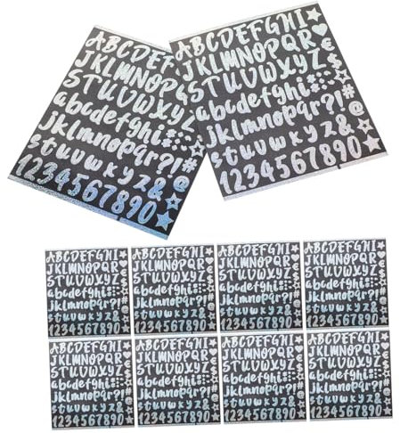 BELLIFFY 10blätter Teiliges Selbstklebende Glitzer Buchstaben Und Zahlen Aufkleber Für Bastelprojekte Regenbogen Dekoration Für Scrapbooking Grußkarten Und Mehr