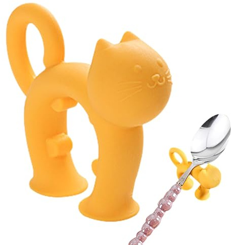 Porte-spatules – Support en forme de chat pour cuillère – Repose-ustensiles en silicone pour amis, garçons, filles, femmes, adultes