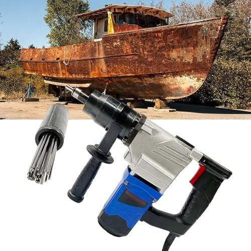 BDJSN Scrostatore Elettrico Ad Aghi da 4500 Giri/min, Scrostatore Ad Aghi Portatile di Grado Industriale da 1100 W, per La Rimozione di Ruggine, Scorie di Saldatura E Vernice, per Auto, Navi, Ponti