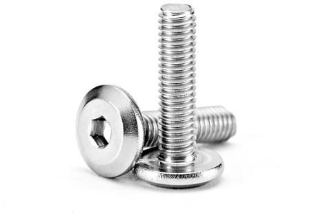 NIULUNBAO M3-0.5 x 20mm Flat Round Head Hex Socket Cap Screws Bolts, Furniture Screws, 304 Stainless Steel, Metric Allen Hex Drive, Bright Finish, Machine Fully Threaded, 100PCS