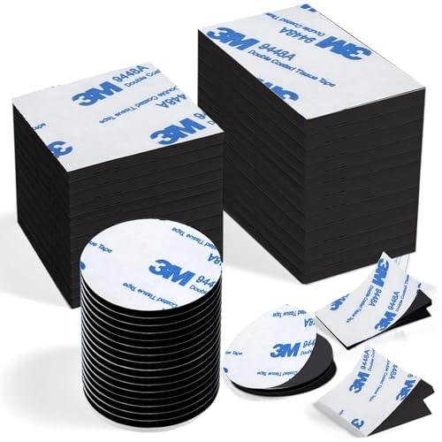 LLNRC Doppelseitiges Klebeband Extra Stark,30 Stück Klebepads Doppelseitig Ablösbar,Schaumstoff,10x Rund,Quadratisch,Rechteckig,Klebeband Ideal für Haushalt, DIY & Büro(Schwarz)