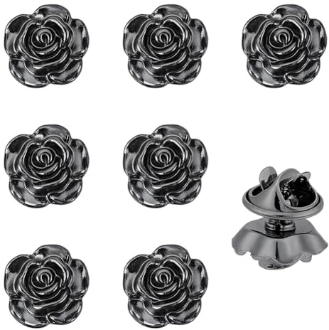 BENECREAT 8 x Broschennadeln Aus Legierung Mit Blumenmotiv. Rosen Anstecknadeln Herren Brosche Anstecknadeln Anzug Accessoires Für Hochzeit Geburtstag Jahrestag Vatertag 13x13mm