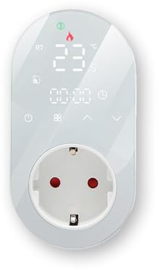 MelkiSmart Wi-Fi Termostato - Serie 12 Termostato con Pantalla Táctil Programable para Aire Acondicionado de Cuatro Tubos - Control Remoto Desde Teléfono Móvil Compatible con Alexa,Google Home,IFTTT