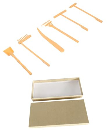 GETAJGHSD Set De Râteaux Zen pour Jardin De Sable Jaune avec Boîte Accessoires Décoratifs pour Bureau Et Bac à Sable Outil Léger pour DIY Et Décoration