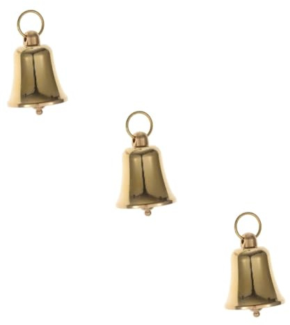 Ciieeo 3 Pezzi Campanello Vintage in Ottone per Decorazioni DIY Decorativa Piccola con Anello per Appendere per Campanelli Eolici Portachiavi e Accessori da Te