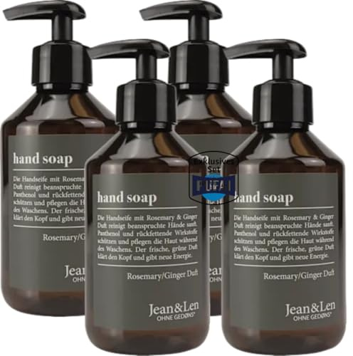 Flüssigseife – Rosmarin & Ingwer – 250 ml – 4er Pack | Belebende Handseife mit frischem Kräuterduft | Sanfte Reinigung & Pflege für die Hände