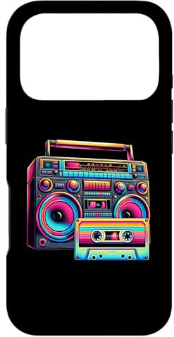 Boombox années 80 90 années 80 stéréo Mode années 80 thème rétro Coque pour iPhone 17 Pro